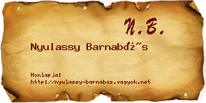 Nyulassy Barnabás névjegykártya