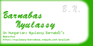 barnabas nyulassy business card